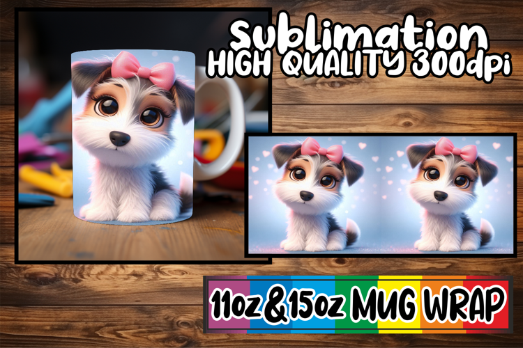 Wholesome vibes 11oz 15oz sublimation wrap, 3D Dog
