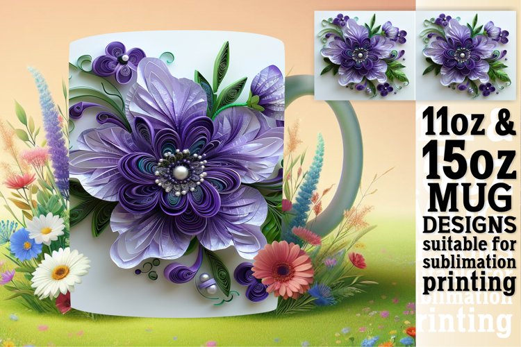 Colorful Dreamy Flower 3D Design 11oz 15oz