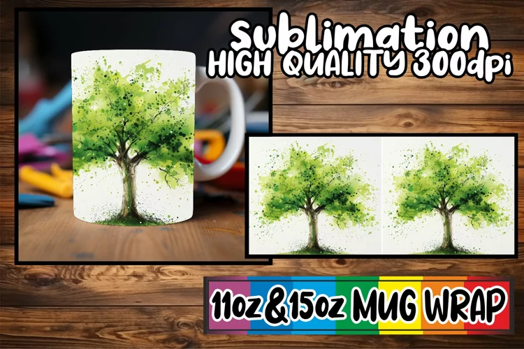 Blossom Bliss Mug Sublimation Wrap - Spring Design