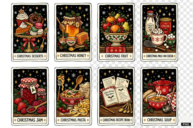 Christmas Tarot Cards PNGs