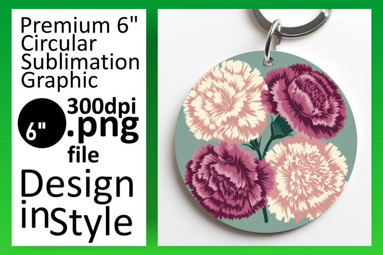 Elegant Car Coaster Round PNG Design , Flowers