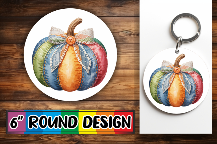 Radiant Circle Car Coasters PNG, Pumpkin Watercolor