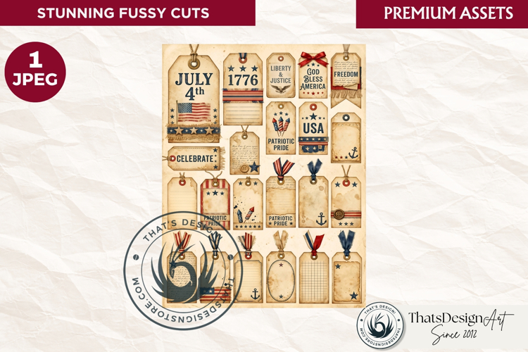 Vintage Patriotic fussy cut ephemera word strip sentiment
