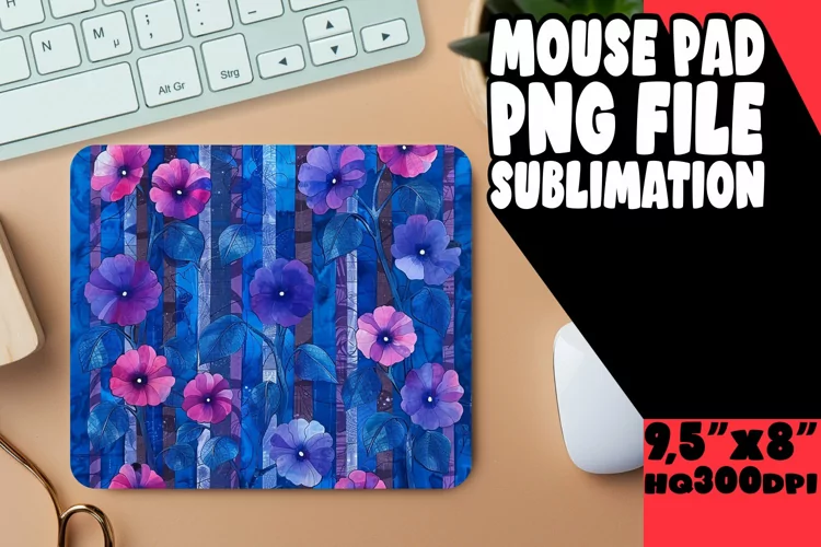 Stylish Petal Striped Mouse Mat - Sleek Essential