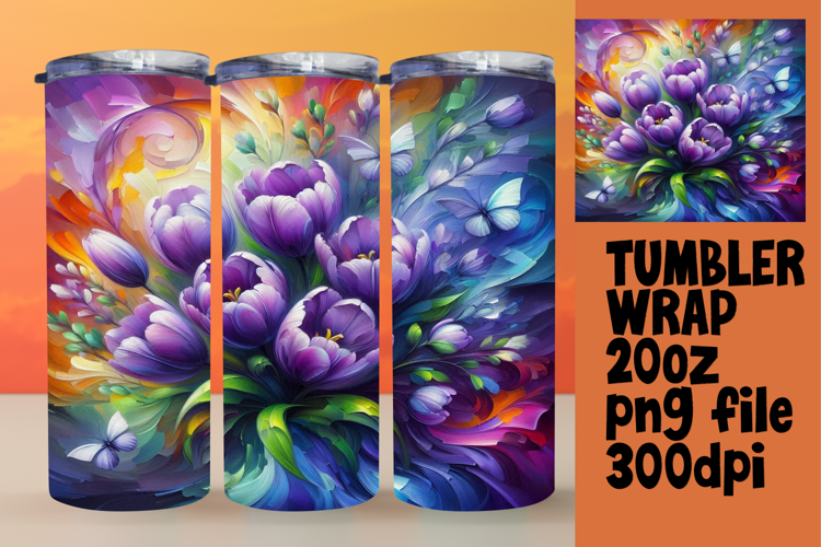 CUSTOM 20oz Tumbler PNG Artwork , Flowers