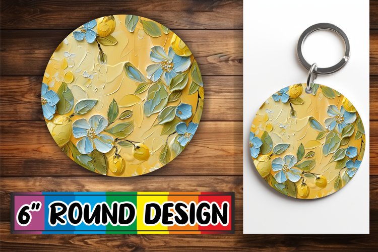 3D Bloom Round Keychain Design Art example image 1