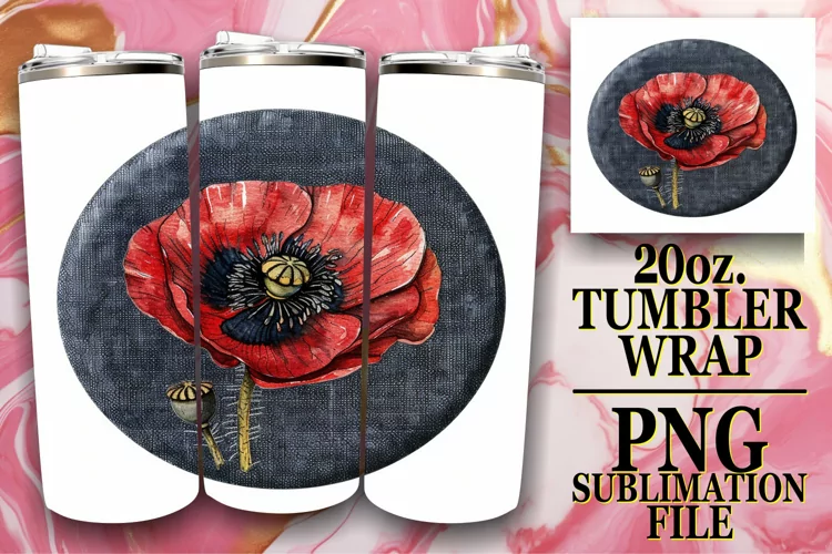 Denim Flower Tumbler Sublimation Spring 20oz