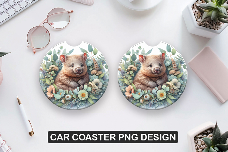 Animal Car Coaster Sublimation| Animal Coaster PNG
