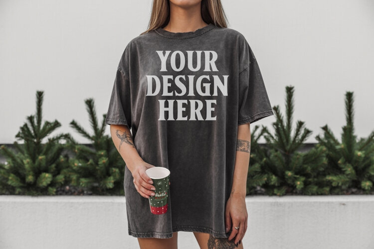 Pepper Christmas Comfort Colors 1717 TShirt Mockup, CC 1717 example image 1