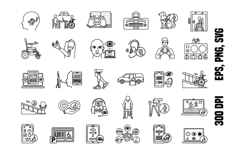 Line Accessibility and Universality Icons