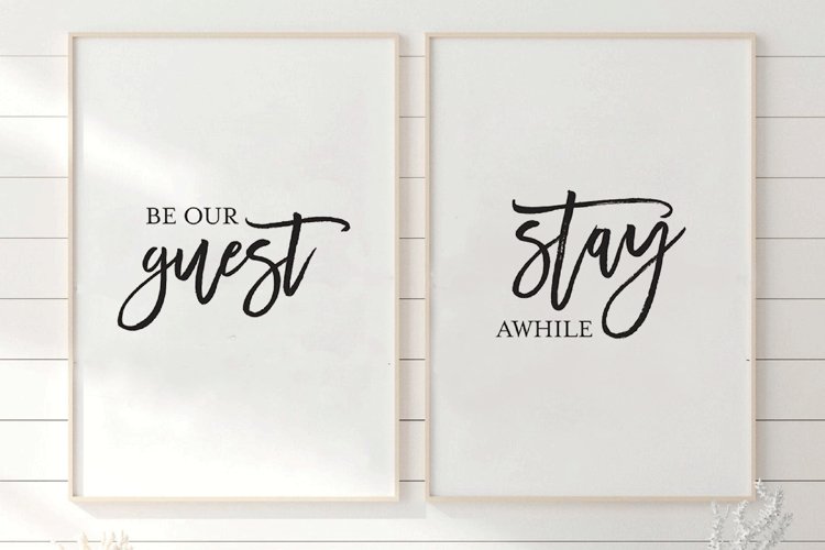 Be Our Guest, Stay Awhile Printable Art Set of 2, Guest Room example image 1