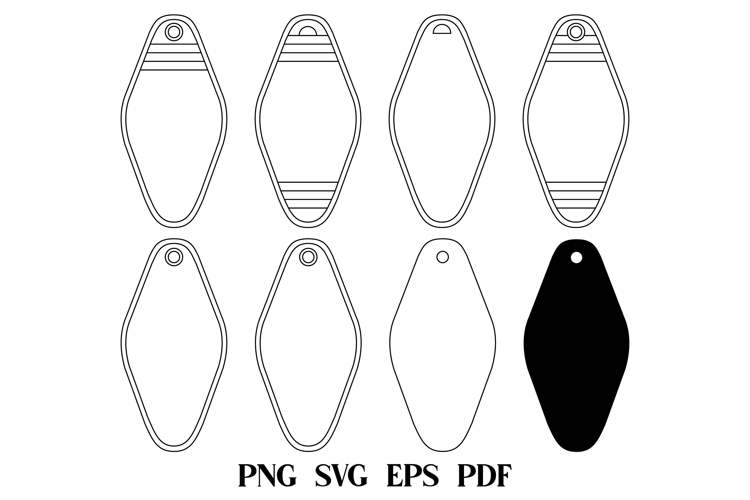 Motel keychain template vector