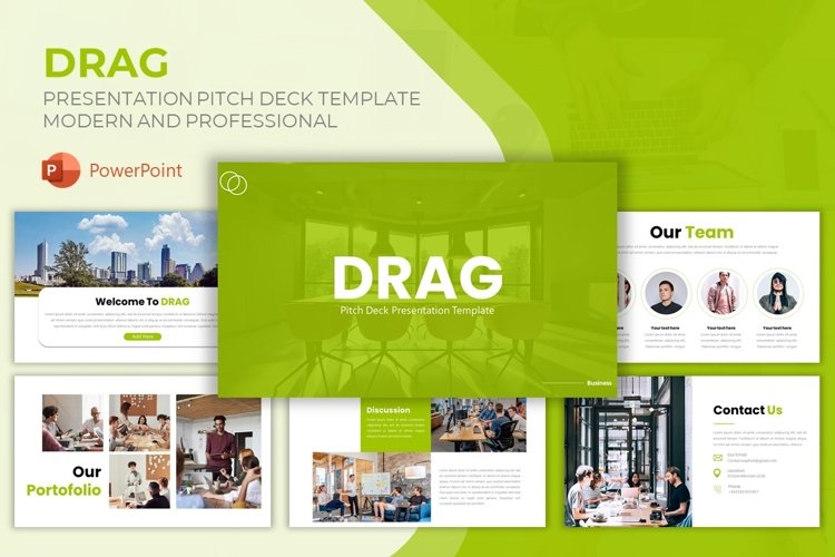 Pitch Deck PowerPoint Template - Drag example image 1