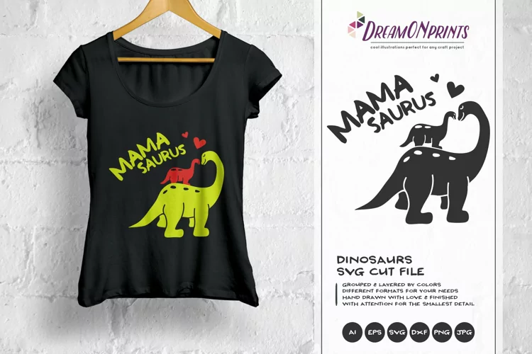 Mamasaurus SVG - Dinosaur Mom SVG