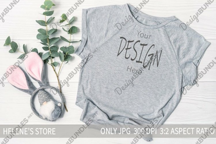 Easter gray tshirt mockup 