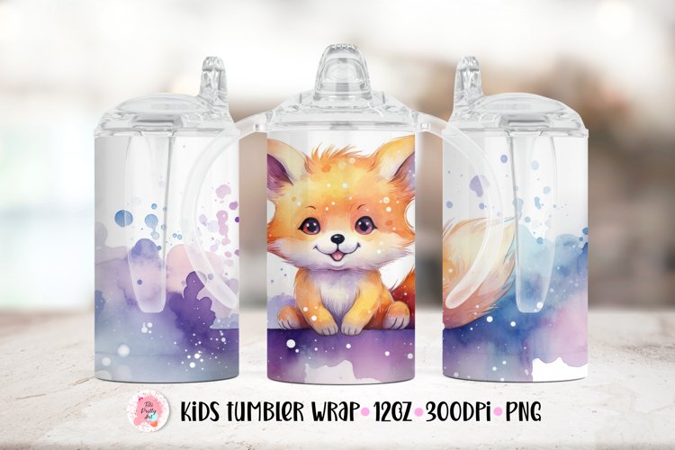 12oz Kids Skinny Tumbler | Dragon Animals Tumbler Wrap