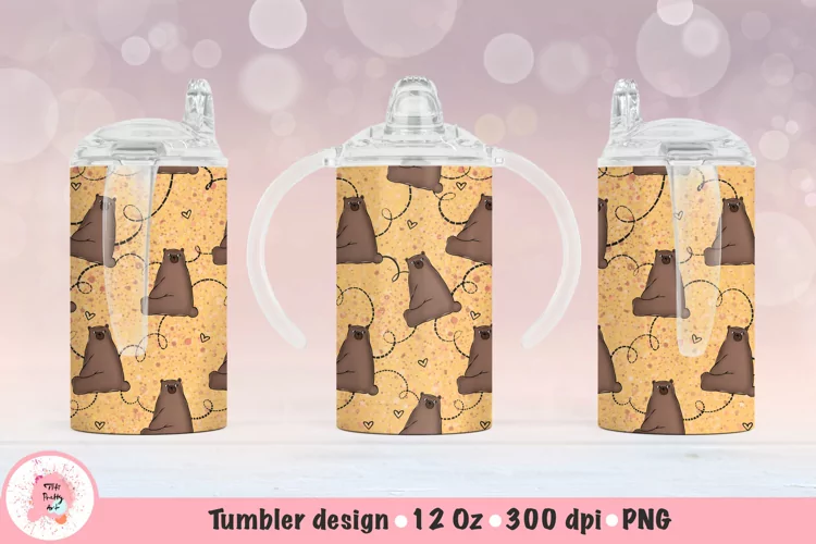 12oz Kids Skinny Tumbler | Sublimation Tumbler Bears