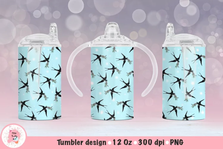 12oz Kids Skinny Tumbler | Sublimation Tumbler Birds