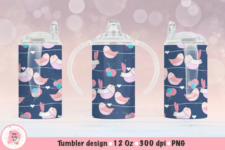 12oz Kids Skinny Tumbler | Sublimation Tumbler Birds