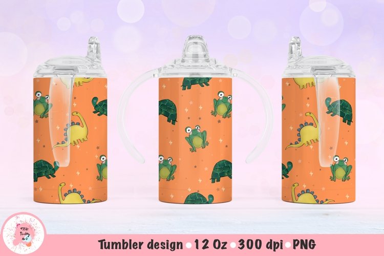 12oz Kids Skinny Tumbler | Sublimation Tumbler Dinosaurs