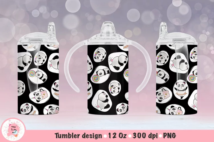 12oz Kids Skinny Tumbler | Sublimation Tumbler Panda
