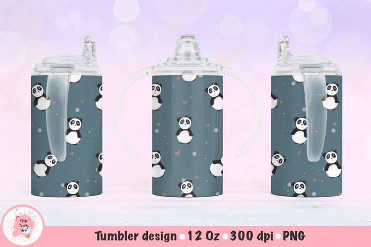 12oz Kids Skinny Tumbler | Sublimation Tumbler Pandas