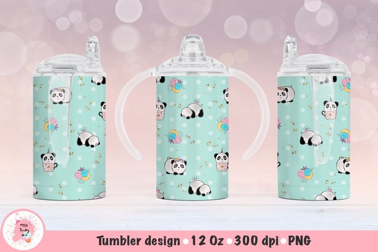 12oz Kids Skinny Tumbler | Sublimation Tumbler Pandas