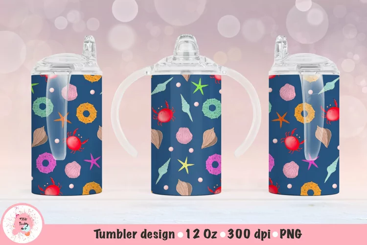 12oz Kids Skinny Tumbler | Sublimation Tumbler Sea