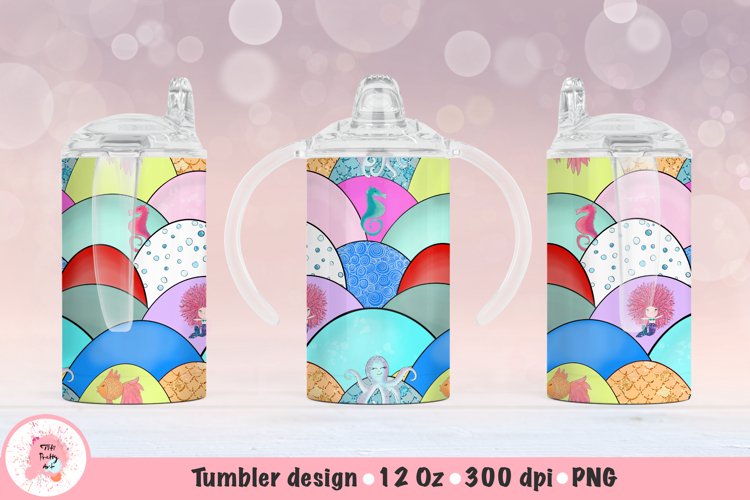 12oz Kids Skinny Tumbler | Sublimation Tumbler Sea Animals