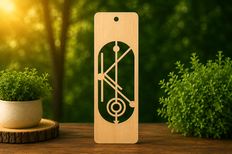 Personalized Letter N Wooden Bookmark with Abstract