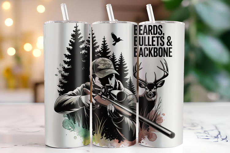 Beards Bullets & Backbone Tumbler Wrap | Sublimation