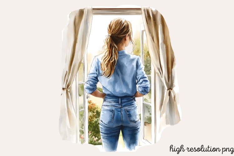 Blue Cozy Spring Home Clipart PNG