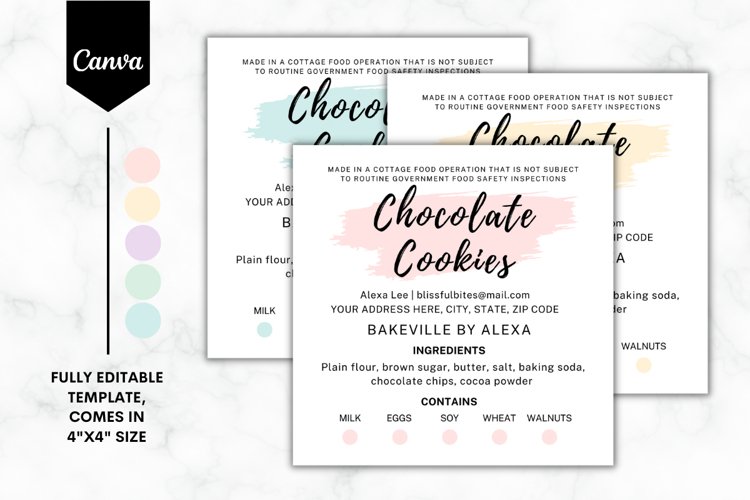 Custom Cottage Law Labels Canva Template - 5 Colors example image 1