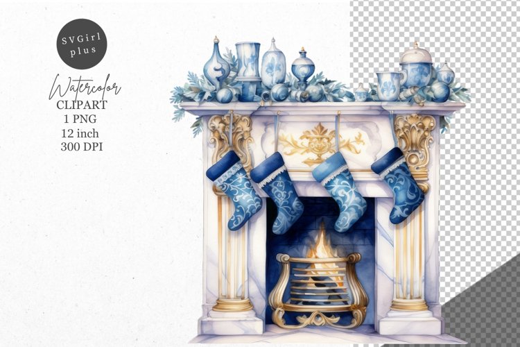 Christmas Fireplace Clipart Image 8