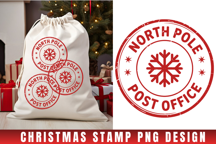 Christmas Stamp Clipart, Christmas Retro sublimation PNG