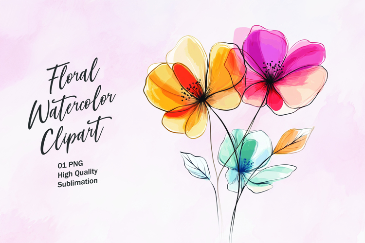 Watercolor Flowers Image 16