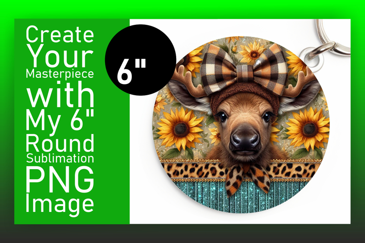 Bright Round Design for Sublimation , Cute Animals