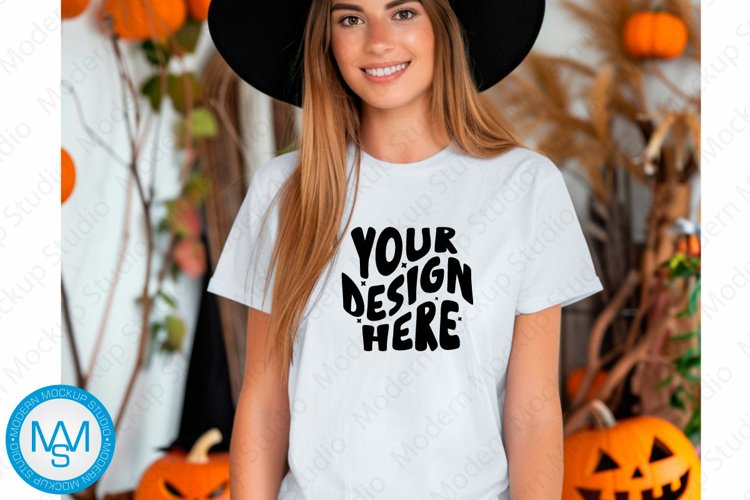 White Tshirt Mockup Image 21