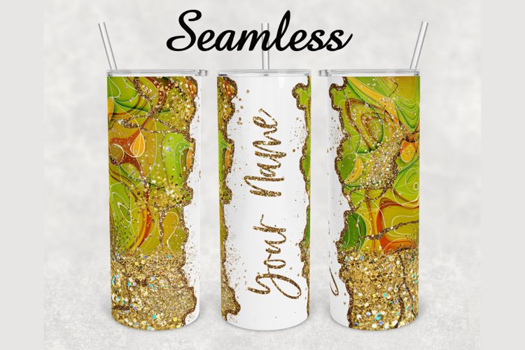 Watercolor Glitter Agate 20 oz sublimation design tumbler