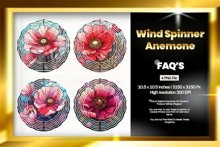 Anemone Wind Spinner Sublimation - 04 Variations