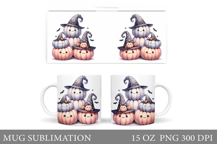 Cute Pumpkin Mug Design. Cute Halloween Mug Sublimation