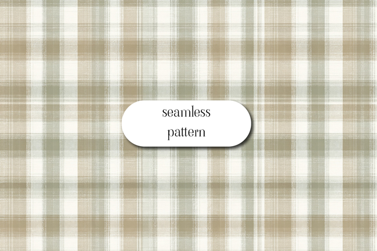 Soft Sage Green and White Seamless Watercolor Plaid Pattern