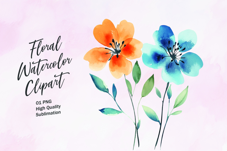 Watercolor Flowers Image 12