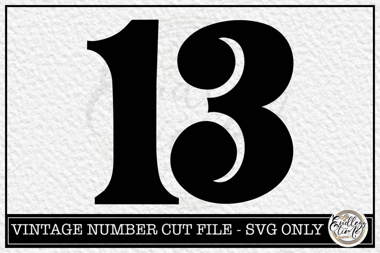 Vintage Number 13 SVG | Antique Postal Cancellation Number