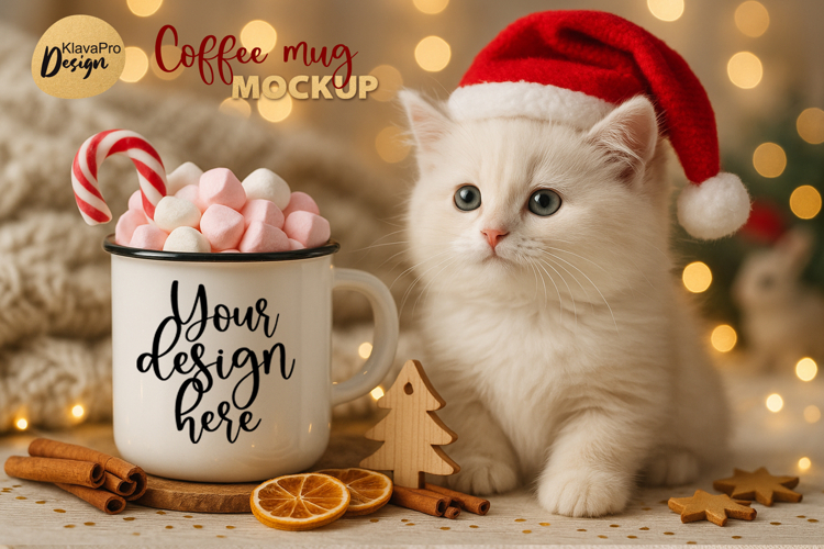 Christmas Mug Mockup | Cute Pet Cup Mockup |PNG JPG