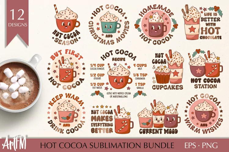 Hot Cocoa Sublimation | Hot Chocolate PNG