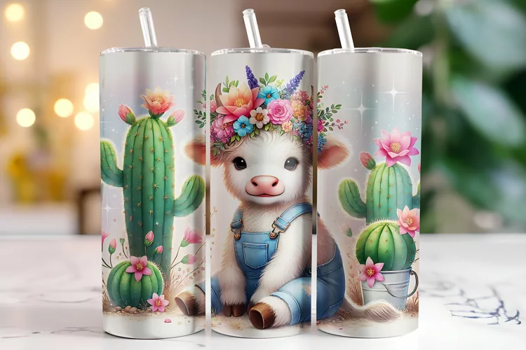 Highland Cow Tumbler Wrap | Sublimation | Tumblers