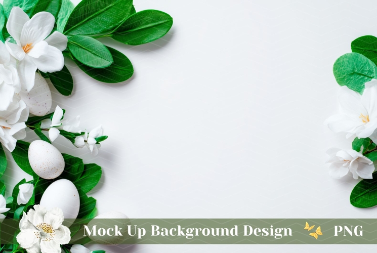 Easter Eggs Background, Floral Background Mockup
