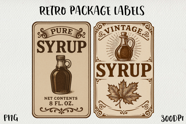 Vintage Food Label PNG Retro Pantry & Packaging Clipart.
