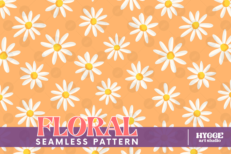 Retro Flowers Seamless Pattern Floral Png Sublimation Daisy